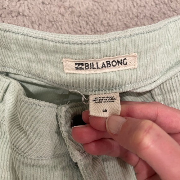 Billabong Size 28 Corduroy Shorts, soft mint green. - Picture 6 of 8